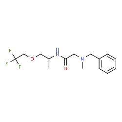 ChemSpider 2D Image | N~2~-Benzyl-N~2~-methyl-N-[1-(2,2,2-trifluoroethoxy)-2-propanyl]glycinamide | C15H21F3N2O2