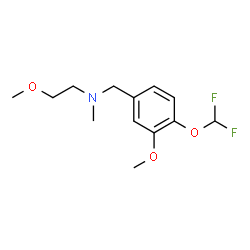 ChemSpider 2D Image | N-[4-(Difluoromethoxy)-3-methoxybenzyl]-2-methoxy-N-methylethanamine | C13H19F2NO3