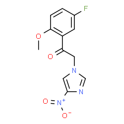 ChemSpider 2D Image | 1-(5-Fluoro-2-methoxyphenyl)-2-(4-nitro-1H-imidazol-1-yl)ethanone | C12H10FN3O4
