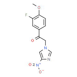 ChemSpider 2D Image | 1-(3-Fluoro-4-methoxyphenyl)-2-(4-nitro-1H-imidazol-1-yl)ethanone | C12H10FN3O4