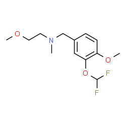 ChemSpider 2D Image | N-[3-(Difluoromethoxy)-4-methoxybenzyl]-2-methoxy-N-methylethanamine | C13H19F2NO3