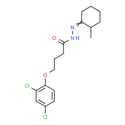 ChemSpider 2D Image | 4-(2,4-Dichlorophenoxy)-N'-(2-methylcyclohexylidene)butanehydrazide | C17H22Cl2N2O2
