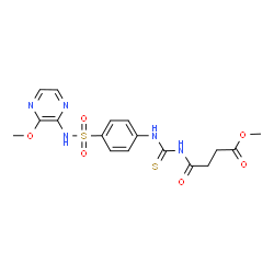 ChemSpider 2D Image | methyl 4-[[4-[(3-methoxypyrazin-2-yl)sulfamoyl]phenyl]carbamothioylamino]-4-oxo-butanoate | C17H19N5O6S2