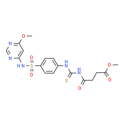 ChemSpider 2D Image | methyl 4-[[4-[(6-methoxypyrimidin-4-yl)sulfamoyl]phenyl]carbamothioylamino]-4-oxo-butanoate | C17H19N5O6S2