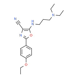 ChemSpider 2D Image | 5-{[3-(Diethylamino)propyl]amino}-2-(4-ethoxyphenyl)-1,3-oxazole-4-carbonitrile | C19H26N4O2