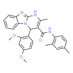 ChemSpider 2D Image | 4-(2,4-Dimethoxyphenyl)-N-(2,4-dimethylphenyl)-2-methyl-1,4-dihydropyrimido[1,2-a]benzimidazole-3-carboxamide | C28H28N4O3