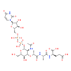 ChemSpider 2D Image | URIDINE-5'-DIPHOSPHATE-N-ACETYLMURAMOYL-L-ALANINE-D-GLUTAMATE | C28H43N5O23P2