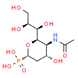 ChemSpider 2D Image | 4-Acetamido-2,4-Didexoy-D-Glycero-Beta-D-Galacto-Octopyranosylphosphonic Acid | C10H20NO9P