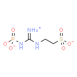 ChemSpider 2D Image | 2-{[Iminio(phosphonatoamino)methyl]amino}ethanesulfonate | C3H8N3O6PS