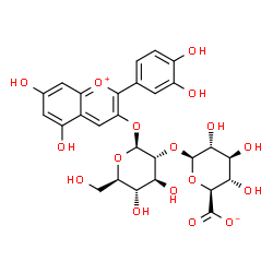 ChemSpider 2D Image | cyanidin 3-O-(2-O-beta-D-glucuronosyl)-beta-D-glucoside betaine | C27H28O17