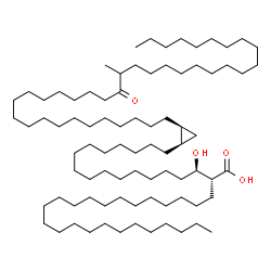 ChemSpider 2D Image | (2R)-2-{(1R)-1-Hydroxy-16-[(1R,2S)-2-(20-methyl-19-oxooctatriacontyl)cyclopropyl]hexadecyl}hexacosanoic acid | C84H164O4