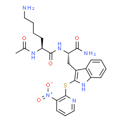ChemSpider 2D Image | N~2~-Acetyl-L-lysyl-2-[(3-nitro-2-pyridinyl)sulfanyl]-L-tryptophanamide | C24H29N7O5S