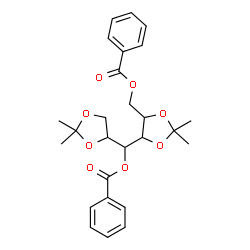 ChemSpider 2D Image | {5-[(Benzoyloxy)(2,2-dimethyl-1,3-dioxolan-4-yl)methyl]-2,2-dimethyl-1,3-dioxolan-4-yl}methyl benzoate | C26H30O8