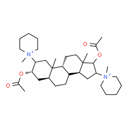 ChemSpider 2D Image | (3alpha,5alpha,8xi,9beta,10xi,13xi)-3,17-Diacetoxy-2,16-bis(1-methyl-1-piperidiniumyl)androstane | C35H60N2O4