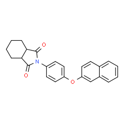 ChemSpider 2D Image | 2-[4-(naphthalen-2-yloxy)phenyl]-hexahydroisoindole-1,3-dione | C24H21NO3