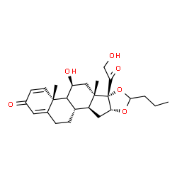 ChemSpider 2D Image | (4aR,5S,6aS,6bS,9aR,10aS,10bS)-6b-Glycoloyl-5-hydroxy-4a,6a-dimethyl-8-propyl-4a,4b,5,6,6a,6b,9a,10,10a,10b,11,12-dodecahydro-2H-naphtho[2',1':4,5]indeno[1,2-d][1,3]dioxol-2-one | C25H34O6