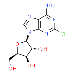 ChemSpider 2D Image | 2-Chloro-9-(beta-D-xylofuranosyl)-9H-purin-6-amine | C10H12ClN5O4