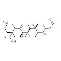 ChemSpider 2D Image | (5xi,8alpha,9beta,10alpha,17alpha,18xi)-3-Acetoxyolean-12-en-28-oic acid | C32H50O4