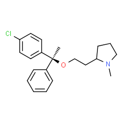 ChemSpider 2D Image | 2-{2-[(1S)-1-(4-Chlorophenyl)-1-phenylethoxy]ethyl}-1-methylpyrrolidine | C21H26ClNO