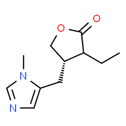 ChemSpider 2D Image | (4S)-3-Ethyl-4-[(1-methyl-1H-imidazol-5-yl)methyl]dihydro-2(3H)-furanone | C11H16N2O2