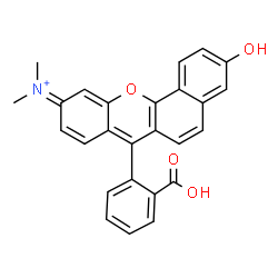 ChemSpider 2D Image | 7-(2-Carboxyphenyl)-3-hydroxy-N,N-dimethyl-10H-benzo[c]xanthen-10-iminium | C26H20NO4