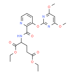 ChemSpider 2D Image | Diethyl N-({3-[(4,6-dimethoxy-2-pyrimidinyl)oxy]-2-pyridinyl}carbonyl)glutamate | C21H26N4O8