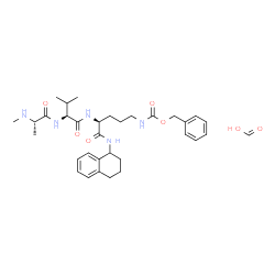 ChemSpider 2D Image | Formic acid - N-methyl-L-alanyl-L-valyl-N~5~-[(benzyloxy)carbonyl]-N-(1,2,3,4-tetrahydro-1-naphthalenyl)-L-ornithinamide (1:1) | C33H47N5O7