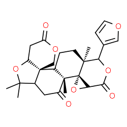 ChemSpider 2D Image | (4aS,8bS,12aS,14aR,14bR)-12-(3-Furyl)-6,6,8a,12a-tetramethyldecahydro-3H-oxireno[d]pyrano[4',3':3,3a][2]benzofuro[5,4-f]isochromene-3,8,10(6H,9aH)-trione | C26H30O8