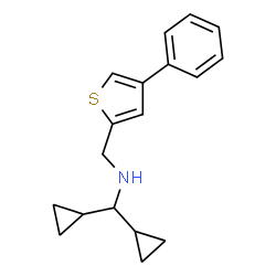 ChemSpider 2D Image | 1,1-Dicyclopropyl-N-[(4-phenyl-2-thienyl)methyl]methanamine | C18H21NS