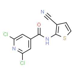 ChemSpider 2D Image | 2,6-Dichloro-N-(3-cyano-2-thienyl)isonicotinamide | C11H5Cl2N3OS