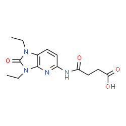 ChemSpider 2D Image | 3-({1,3-diethyl-2-oxo-1H,2H,3H-imidazo[4,5-b]pyridin-5-yl}carbamoyl)propanoic acid | C14H18N4O4