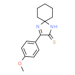 ChemSpider 2D Image | 3-(4-Methoxyphenyl)-1,4-diazaspiro[4.5]dec-3-ene-2-thione | C15H18N2OS