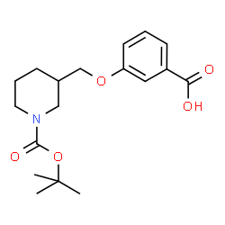 ChemSpider 2D Image | 3-({1-[(TERT-BUTOXY)CARBONYL]PIPERIDIN-3-YL}METHOXY)BENZOIC ACID | C18H25NO5