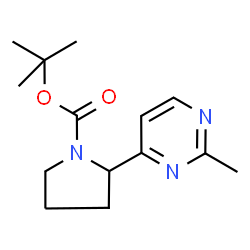 ChemSpider 2D Image | tert-butyl 2-(2-methylpyrimidin-4-yl)pyrrolidine-1-carboxylate | C14H21N3O2
