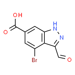 ChemSpider 2D Image | 4-Bromo-3-formyl-1H-indazole-6-carboxylic acid | C9H5BrN2O3