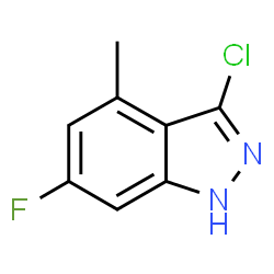 ChemSpider 2D Image | 3-Chloro-6-fluoro-4-methyl-1H-indazole | C8H6ClFN2