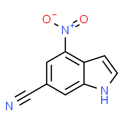 ChemSpider 2D Image | 4-Nitro-1H-indole-6-carbonitrile | C9H5N3O2