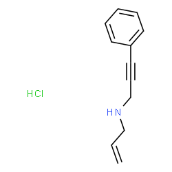 ChemSpider 2D Image | (3-PHENYLPROP-2-YN-1-YL)(PROP-2-EN-1-YL)AMINE HYDROCHLORIDE | C12H14ClN