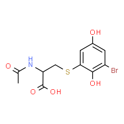 ChemSpider 2D Image | N-Acetyl-S-(3-bromo-2,5-dihydroxyphenyl)cysteine | C11H12BrNO5S