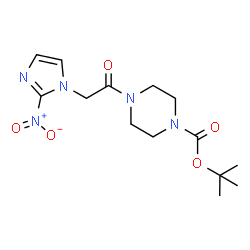 ChemSpider 2D Image | 2-Methyl-2-propanyl 4-[(2-nitro-1H-imidazol-1-yl)acetyl]-1-piperazinecarboxylate | C14H21N5O5