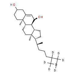 ChemSpider 2D Image | (7alpha,20R)-(25,26,26,26,27,27,27-~2~H_7_)Cholest-5-ene-3,7-diol | C27H39D7O2