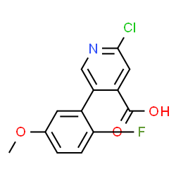 ChemSpider 2D Image | 2-Chloro-5-(2-fluoro-5-methoxyphenyl)isonicotinic acid | C13H9ClFNO3