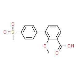 ChemSpider 2D Image | 2-Methoxy-4'-(methylsulfonyl)-3-biphenylcarboxylic acid | C15H14O5S