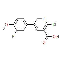 ChemSpider 2D Image | 2-Chloro-5-(3-fluoro-4-methoxyphenyl)nicotinic acid | C13H9ClFNO3