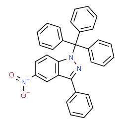 ChemSpider 2D Image | 5-Nitro-3-phenyl-1-trityl-1H-indazole | C32H23N3O2