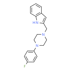 ChemSpider 2D Image | 2-{[4-(4-Fluorophenyl)-1-piperazinyl]methyl}-1H-indole | C19H20FN3