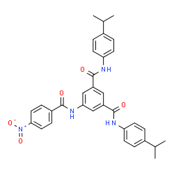 ChemSpider 2D Image | N,N'-Bis(4-isopropylphenyl)-5-[(4-nitrobenzoyl)amino]isophthalamide | C33H32N4O5