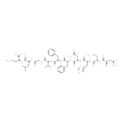 ChemSpider 2D Image | D-alpha-Aspartyl-L-methionyl-D-histidyl-L-alpha-aspartyl-D-phenylalanyl-L-phenylalanyl-L-valylglycyl-L-leucyl-L-methioninamide | C55H79N13O14S2