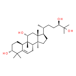 ChemSpider 2D Image | (1R,4R,9beta,11alpha,24R)-9,10,14-Trimethyl-4,9-cyclo-9,10-secocholest-5-ene-1,11,24,25-tetrol | C30H52O4