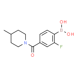 ChemSpider 2D Image | (2-fluoro-4-(4-methylpiperidine-1-carbonyl)phenyl)boronic acid | C13H17BFNO3